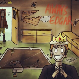 The mad King Ryan. And Edgar in the hole!