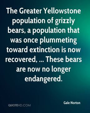 The Greater Yellowstone population of grizzly bears, a population that ...
