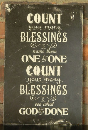 Count your many Blessings Plaque ~ distressed typographic subway style ...
