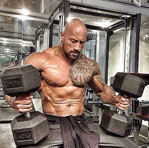 The Rock's abs are hard as rocks. Pun intended.