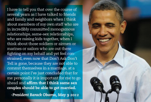 ... American President affirms the rights of same-sex partners to marry