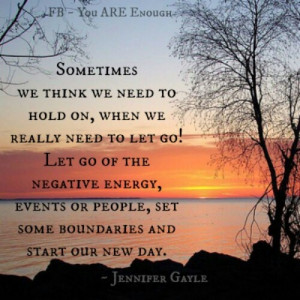 Let go of negative energy