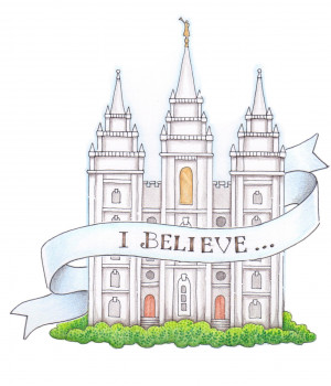Temple illustration with 