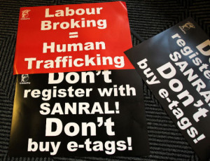 South African trade unions rally for strike action