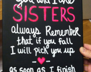 ... canvas with funny sisters quote / Customizable / Cousins / Pink / Blue