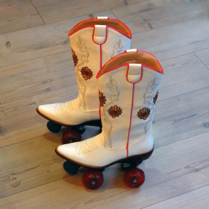 pair of cowboy roller skates. photo by Bits & Pieces