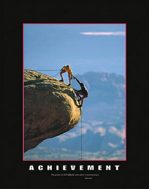ACHIEVEMENT Rock Climbing Duo Motivational Poster - Inspirational ...
