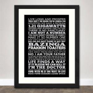 Sci Fi Quotes Typographic Print | Available Framed or Unframed | Film ...