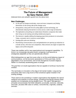 The Future of Management by Gary Hamel, 2007