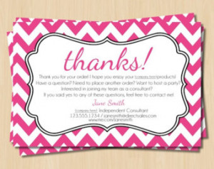 ... - DIY Printable Direct Sales Pink Chevron Thank You Card - Style 1
