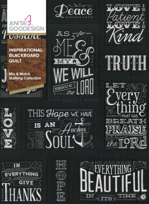 Home Mix and Match Quilting Inspirational Blackboard Quilt
