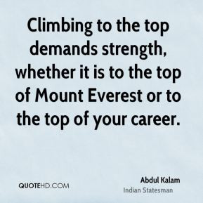 Kalam - Climbing to the top demands strength, whether it is to the top ...