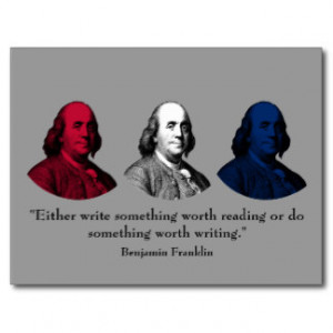 Ben Franklin and Quote -- Red, White, and Blue Postcard