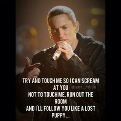 And i'll follow you like a lost puppy.. #Eminem #Lovethewayyoulie More
