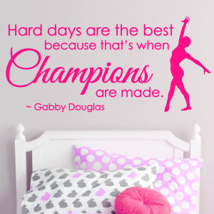 New 2014 CHAMPIONS Gymnastics Dance GIRLS SPORT Vinyl Wall Decor Mural ...