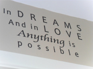 In Dreams And In Love Anything Is Possible ~ Dreaming Quote