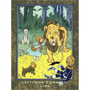 Wizard of Oz fridge magnet Lecturing Cowardly Lion