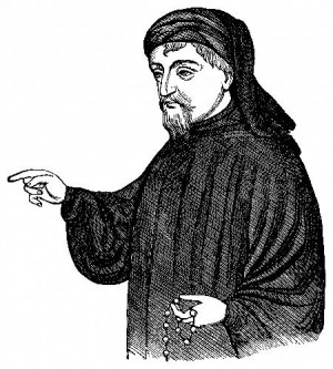 Geoffrey Chaucer, the author of the Canterbury Tales.