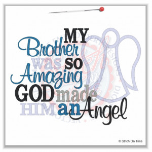 5053 Sayings : Brother Angel Applique 6x10