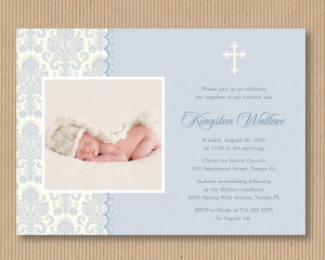 Baby Boy Baptism or Dedication Invitation, I Customize You Print ...