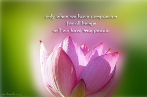 Only when we have compassion for all beings will we have true peace.