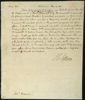 Thomas Jefferson to James Monroe January 10, 1803. Manuscript letter ...