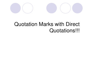Quotation Marks With Direct And Indirect Quotations