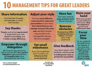 Ten #management tips for great #leaders.