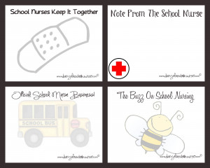 Just For Fun... Printable Note Cards for School Nurses