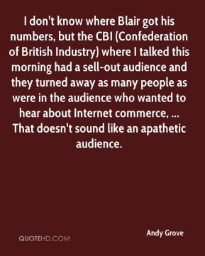 Andy Grove - I don't know where Blair got his numbers, but the CBI ...