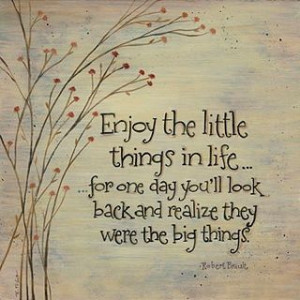 enjoy the little things in life.. for one day you'll look back and ...