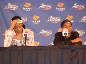 Candace Parker and Alana Beard answer questions from the media post ...