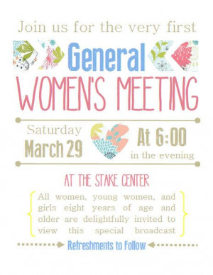 Printable Invitations for the LDS General Women's Broadcast this ...