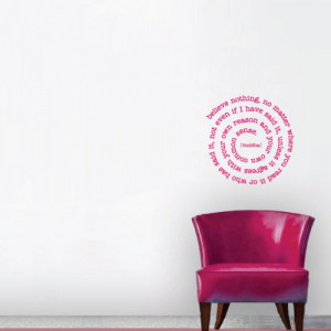 Quote: Believe nothing Buddha Spiral Design Wall Word Quote Decal