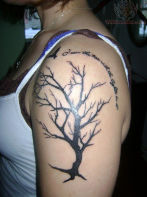 Tree - Literary Tattoo On Shoulder