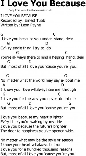 Old Country song lyrics with chords - I Love You Because