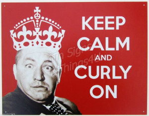 ... and Curly On TIN SIGN funny Three Stooges bar man cave wall decor 1958