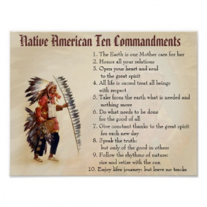 Native American Ten Commandments Print
