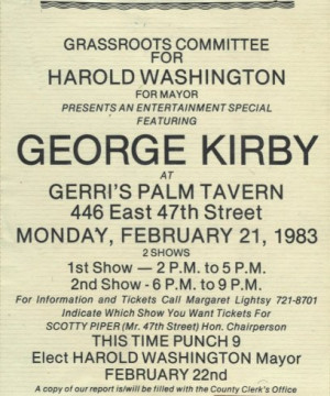 ... Kirby entertains for Harold Washington 39 s Grassroots Committee
