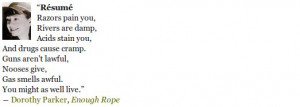 Suicide Quotes - Words For Suicide - Resume By Dorothy Parker