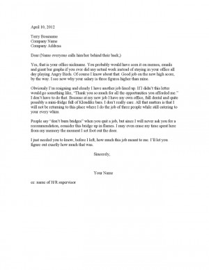 Resignation Letter...