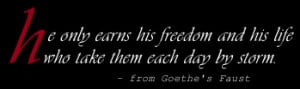 it s an oft quoted line from johann wolfgang von goethe s famous work ...