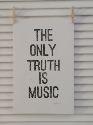 ... and White-- Inspirational Music Typography Kerouac Art Music QUOTE $24