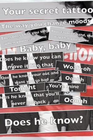 One Direction - Does He know? Lyrics :) I love making this type of ...