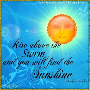 Rise above the Storm and you will find the Sunshine
