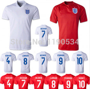 Soccer Jersey America 2014 World Cup Home White USA Away Red Football