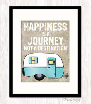 HAPPINESS Is a JOURNEY Not a DESTINATION, Typographic Poster, Quote ...