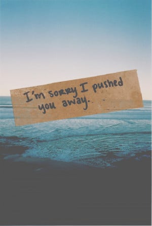 Sorry I Pushed You Away.