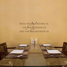 Bless The Food - Inspirational Dining Room Vinyl Wall Word Decal Art