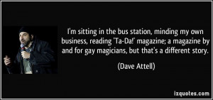 sitting in the bus station, minding my own business, reading 'Ta ...